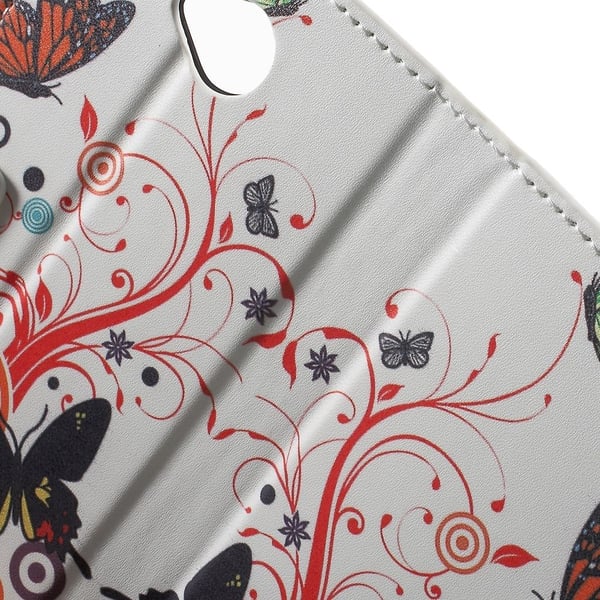 Moberg Lær etui med kortspor for Microsoft Lumia 650 - Butterfly and Circle