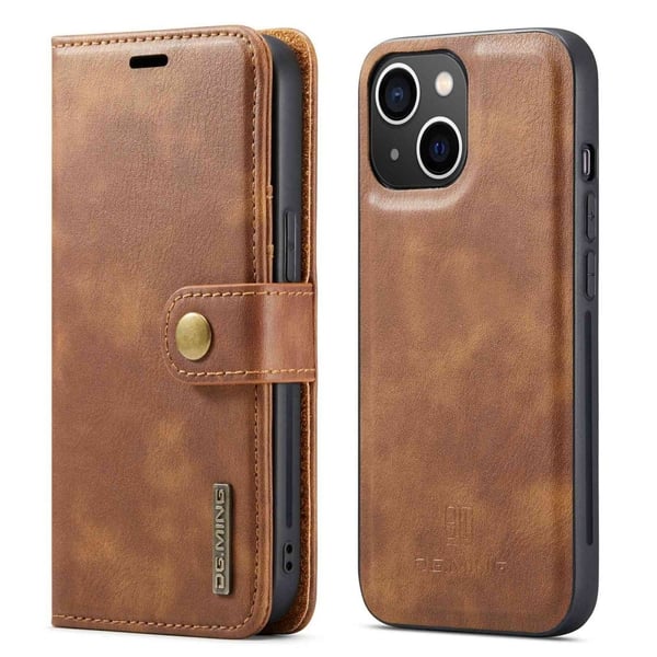 DG.Ming iPhone 14 2-in-1 Lommebok Etui - Brun