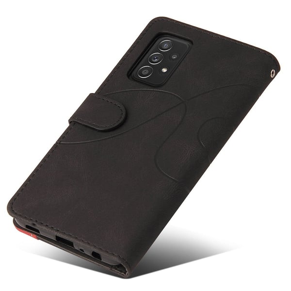 Teksturert læretui med stropp for Samsung Galaxy A52s 5G / Samsung Galaxy A52 5G / Samsung Galaxy A52 - Svart