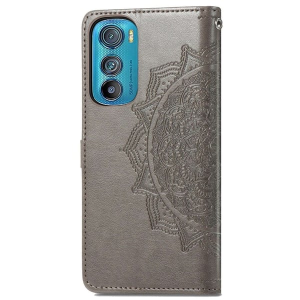 Mandala Motorola Edge 30 Läppäkotelo - Harmaa