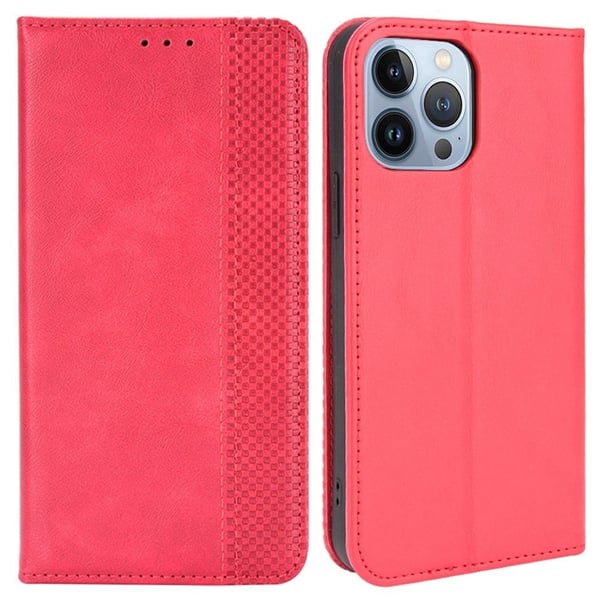 Bofink Vintage iPhone 14 Nahkakotelo - Punainen