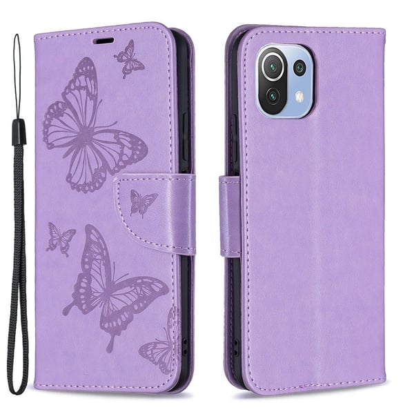 Sommerfugl Xiaomi 11 Lite 5g Ne / Mi 11 Lite 5g / 11 Lite Flip Etui - Lilla