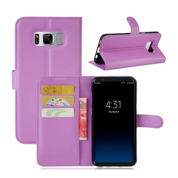 Samsung Galaxy S8 stilfuldt læder-etui - Lilla