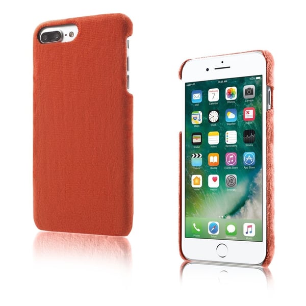 Lundbye pelsdekt plastdeksel for iPhone 7 Plus / 8 Plus - Rød Lundbye pelsdekt plastdeksel for iPhone 7 Plus / 8 Plus - Rød