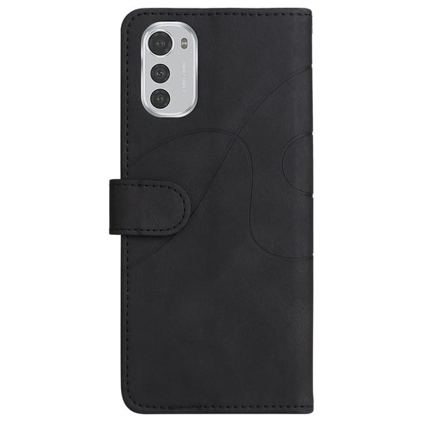 Teksturoitu nahkakotelo hihnalla Motorola Moto E32 - Musta