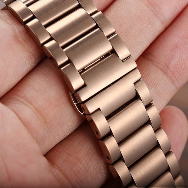 Luxury Three Beads Rustfritt Stål Klokkereim For Fitbit Charge 2 - Rose Gull