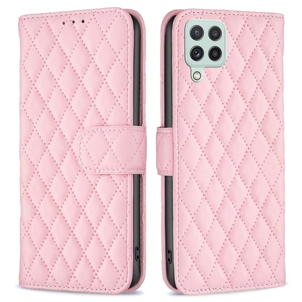 Rombuskuvioinen matta läppäkotelo Samsung Galaxy A22 4G - Pinkki
