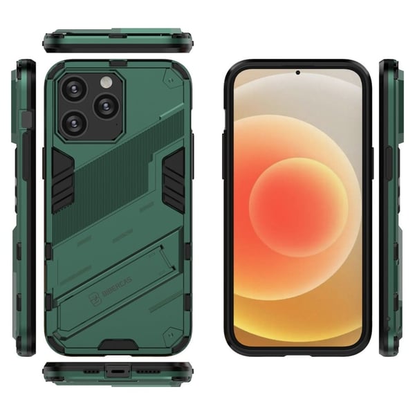 Stødsikkert hybridcover med et moderne touch til iPhone 14 Pro - Grøn