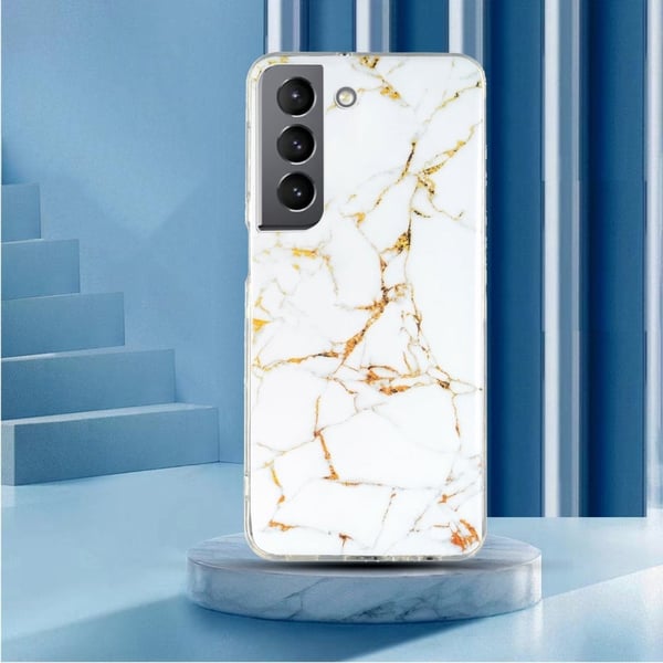 Marble Samsung Galaxy S22 Etui - Hvid
