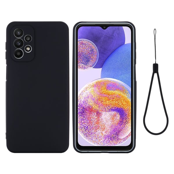 Matt flytende silikondeksel for Samsung Galaxy A23 - Svart