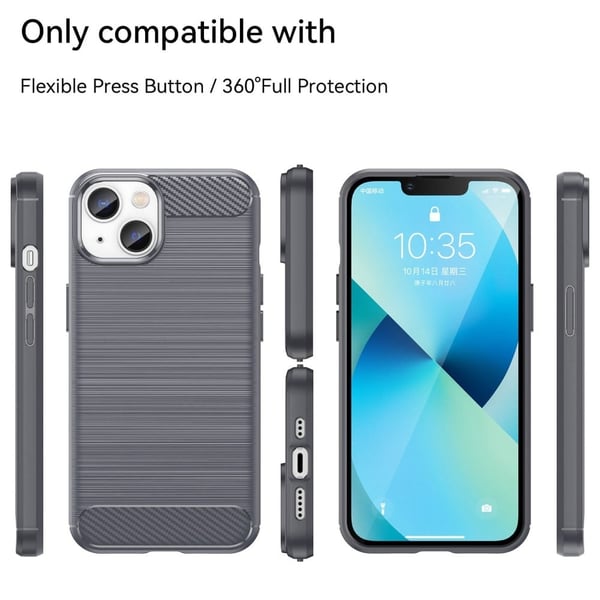 Carbon Flex iPhone 14 Plus cover - Sølv/Grå