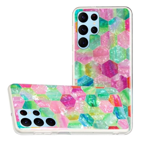 Deco Samsung Galaxy S22 Ultra Etui - Fargerik Sekskant