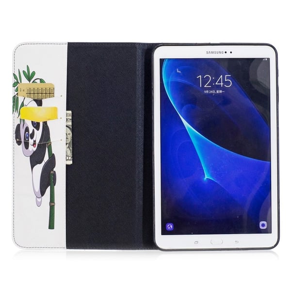 Samsung Galaxy Tab A 10.1 (2016) Etui laget av kunstlær og silikon – Panda og bambus