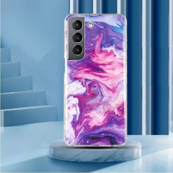 Marble Samsung Galaxy S22 Etui - Rød