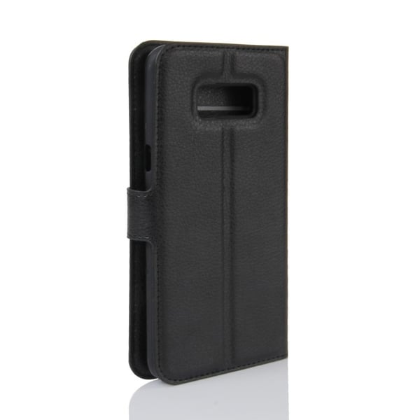 Samsung Galaxy S8+ Litchi Skinn Lær Flip Etui- Svart