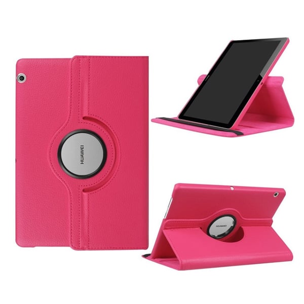 Huawei Mediapad T3 10 Litchi Tekstur PU Lær Flip Etui - Rose