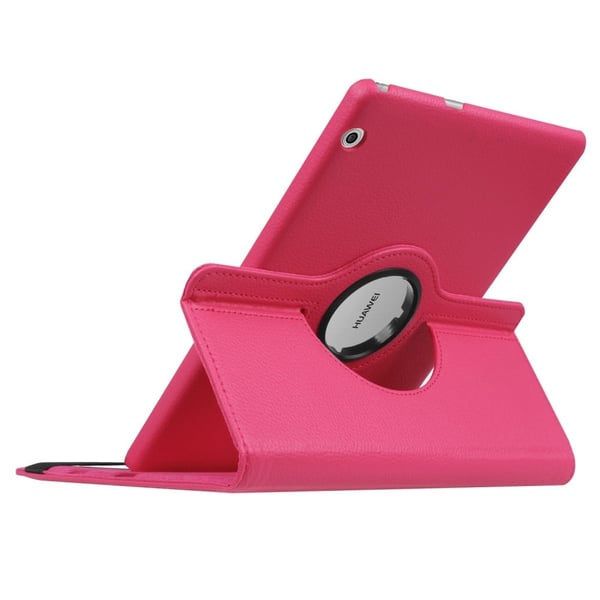 Huawei Mediapad T3 10 Litchi Tekstur PU Lær Flip Etui - Rose
