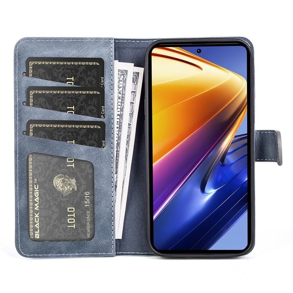 Tofarget lærdeksel for Xiaomi Poco F4 GT / Xiaomi Redmi K50 Gaming - Gul