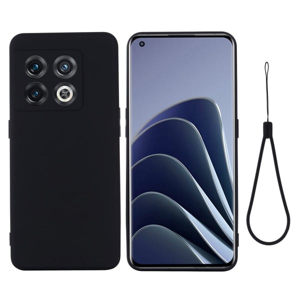 Matt flytende silikondeksel for OnePlus 10 Pro - Svart Matt flytende silikondeksel for OnePlus 10 Pro - Svart