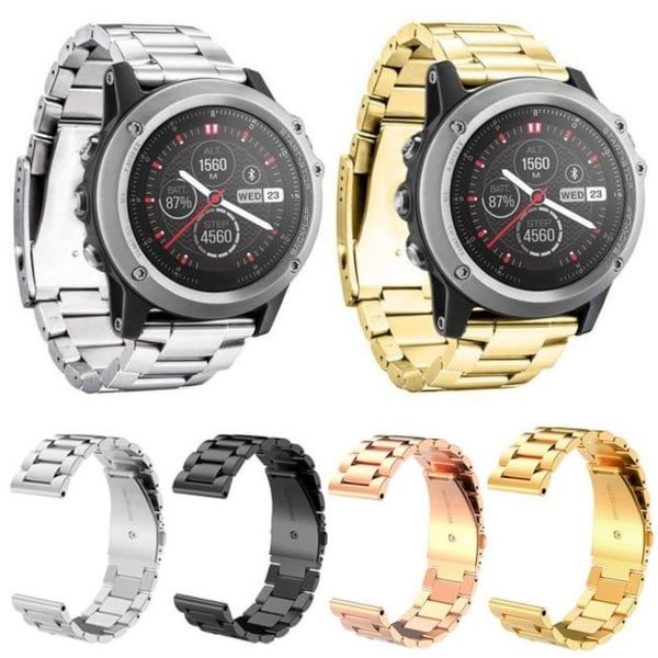Garmin Fenix 3 Tyylikäs Ruostumaton Teräs Kellon Ranneke - Musta
