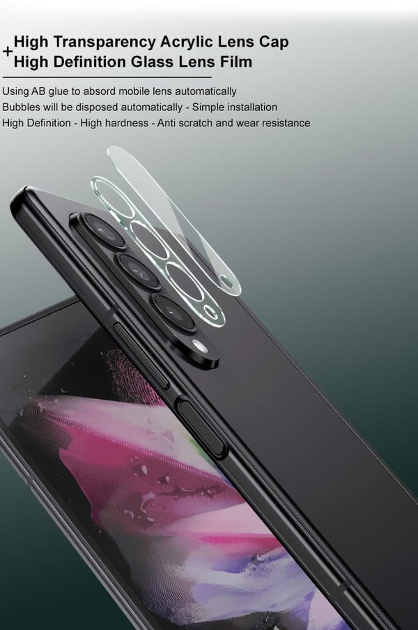 IMAK kamerabeskytter i glass med linsedeksel i akryl til Samsung Galaxy Z Fold4