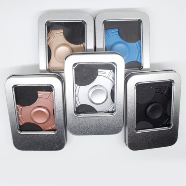 Edc Kirsite Tri-Spinnerspinner Fidget Spinner- Sølv