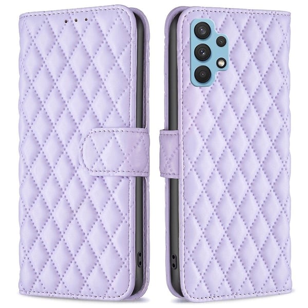 Rombemønster, matt flip-deksel for Samsung Galaxy A32 - Lilla