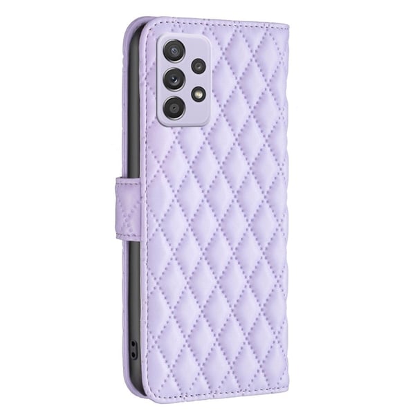 Rombemønster, matt flip-deksel for Samsung Galaxy A52 5G / Samsung Galaxy A52 - Lilla