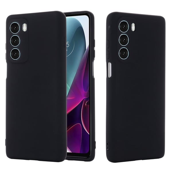Matte Liquid Silikone Cover til Motorola Moto G200 5G / Edge S30 - Sort