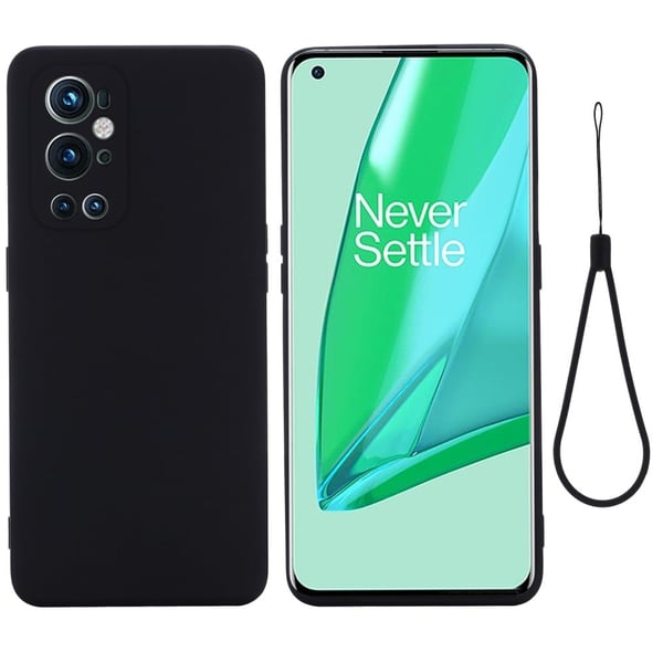 Matt flytende silikondeksel for OnePlus 9 Pro - Svart Matt flytende silikondeksel for OnePlus 9 Pro - Svart