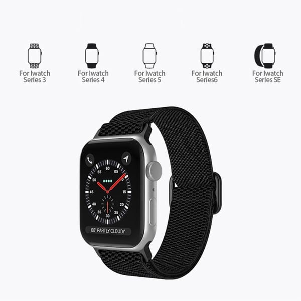 Apple Watch (45 mm) klokkerem i strukturert nylon - Lys Oransje