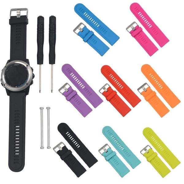 Garmin Fenix 3 Myk Silikon Armbånd + Verktøy - Blå