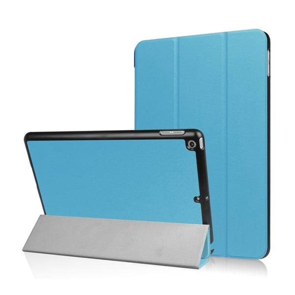 iPad (2017) Tri-Fold PU Lær Etui - Baby Blå