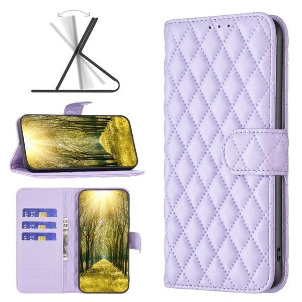 Rhombus mat Samsung Galaxy A22 4G flip etui - Lilla