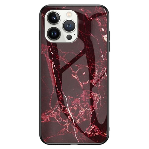 Fantasy Marble iPhone 14 Pro Max Deksel - Blood Rød Klinkekule