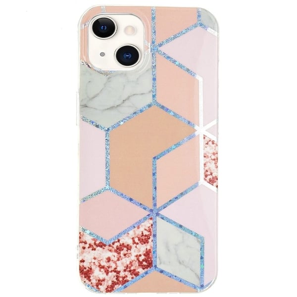 Marble iPhone 14 Plus Suojakotelo - Pinkki / Rhombus
