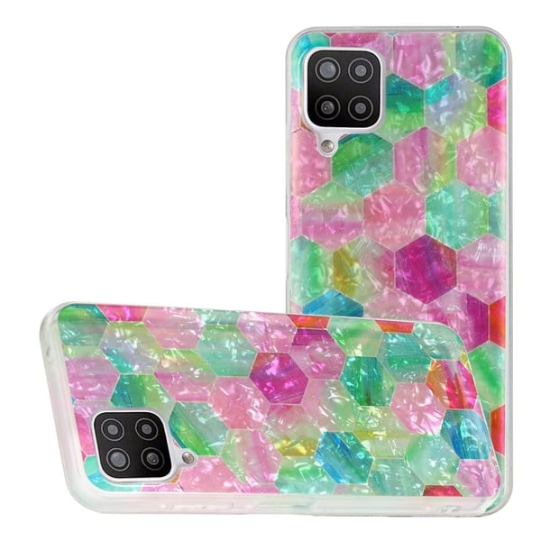 Deco Samsung Galaxy A22 4G Etui - Fargerik Sekskant