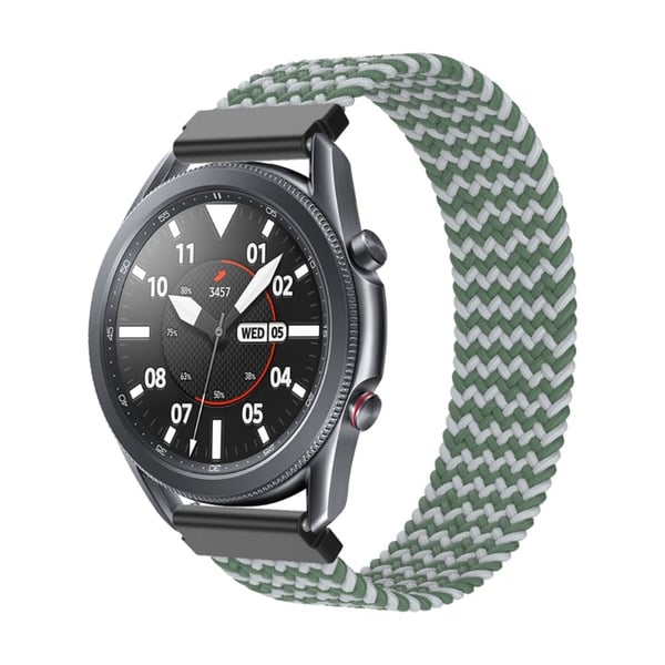 Elastisk klokkerem i nylon til Samsung Galaxy Watch 4 - W-Form Grønn / Grå Størrelse: Xl