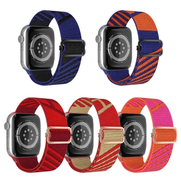 Apple Watch (41 mm) tofarget klokkerem i nylon - Mørkerød / Rød