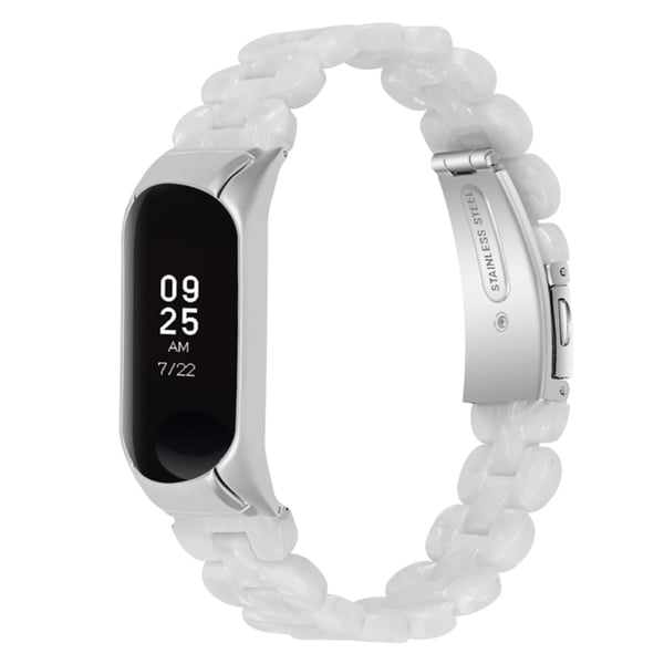 Xiaomi Mi Band 7 klockarmband i rostfritt stål i resin-stil - Pärlvit
