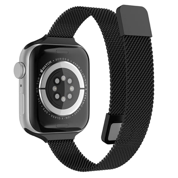Milanolainen ruostumattomasta teräksestä valmistettu ranneke Apple Watchille (41mm) - Musta