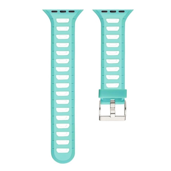 Apple Watch 38 mm klokkereim erstatning laget av silikon - Turkis og hvit