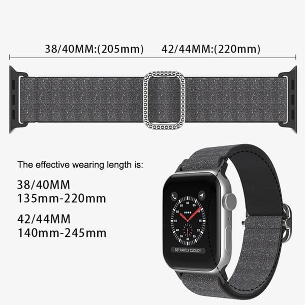 Apple Watch (41mm) ommeltu nylonkellohihna strassikivisoljella - Violetti