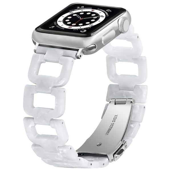 Apple Watch (41mm) elegant urrem i resin - Hvid