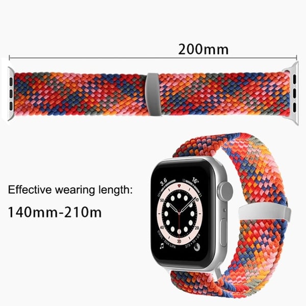 Apple Watch (45 mm) elastisk nylon-urrem - Sort / Hvid