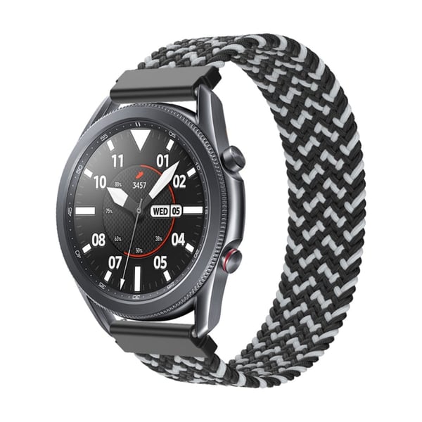 Samsung Galaxy Watch 3 (45 mm) elastisk nylon-urrem - Sort / Sort Samsung Galaxy Watch 3 (45 mm) elastisk nylon-urrem - Sort / Sort