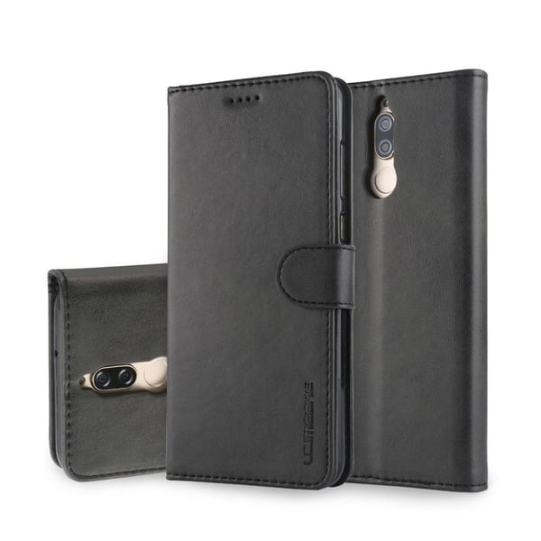 Huawei Mate 10 Lite etui i læder med kortholder - Sort