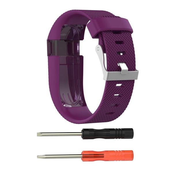 Fitbit Charge HR Blød silikone rem - Størrelse L Mørkelilla Fitbit Charge HR Blød silikone rem - Størrelse L Mørkelilla