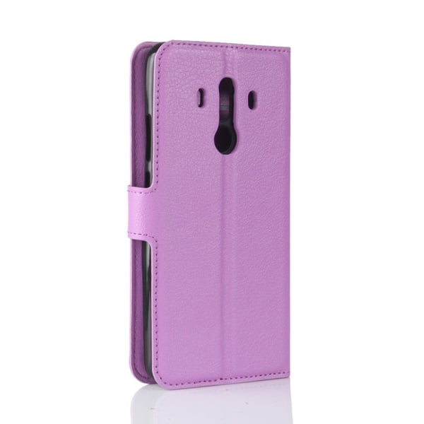 Huawei Mate 10 Pro Etui laget av kunstlær og silikon - Lilla