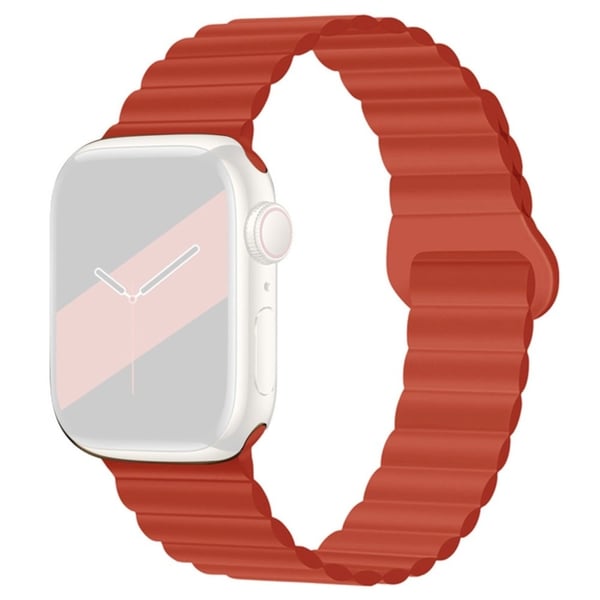 Apple Watch (45 mm) urrem med magnetisk lås i silikone - Rød Apple Watch (45 mm) urrem med magnetisk lås i silikone - Rød